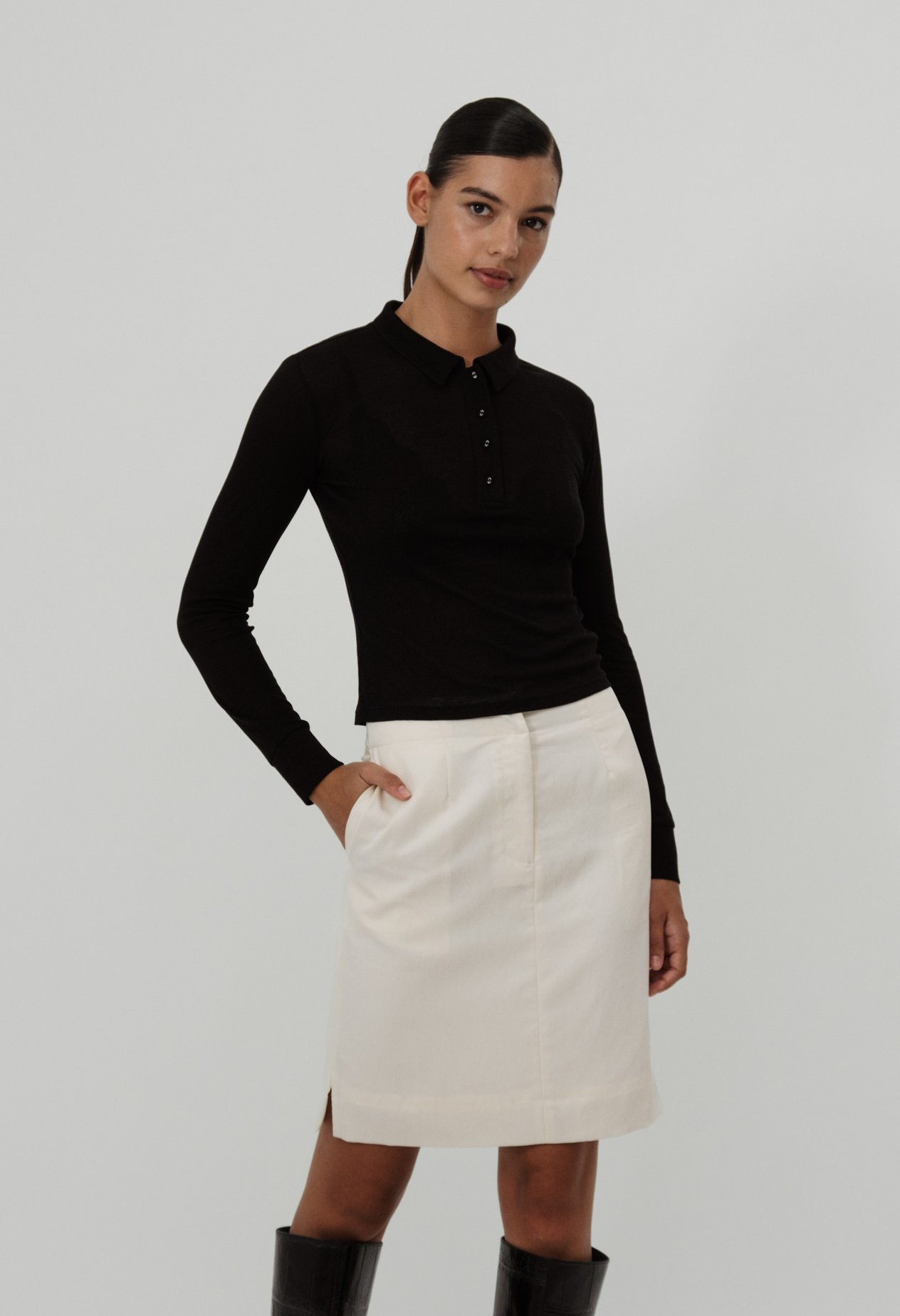 INES POLO NECK TOP