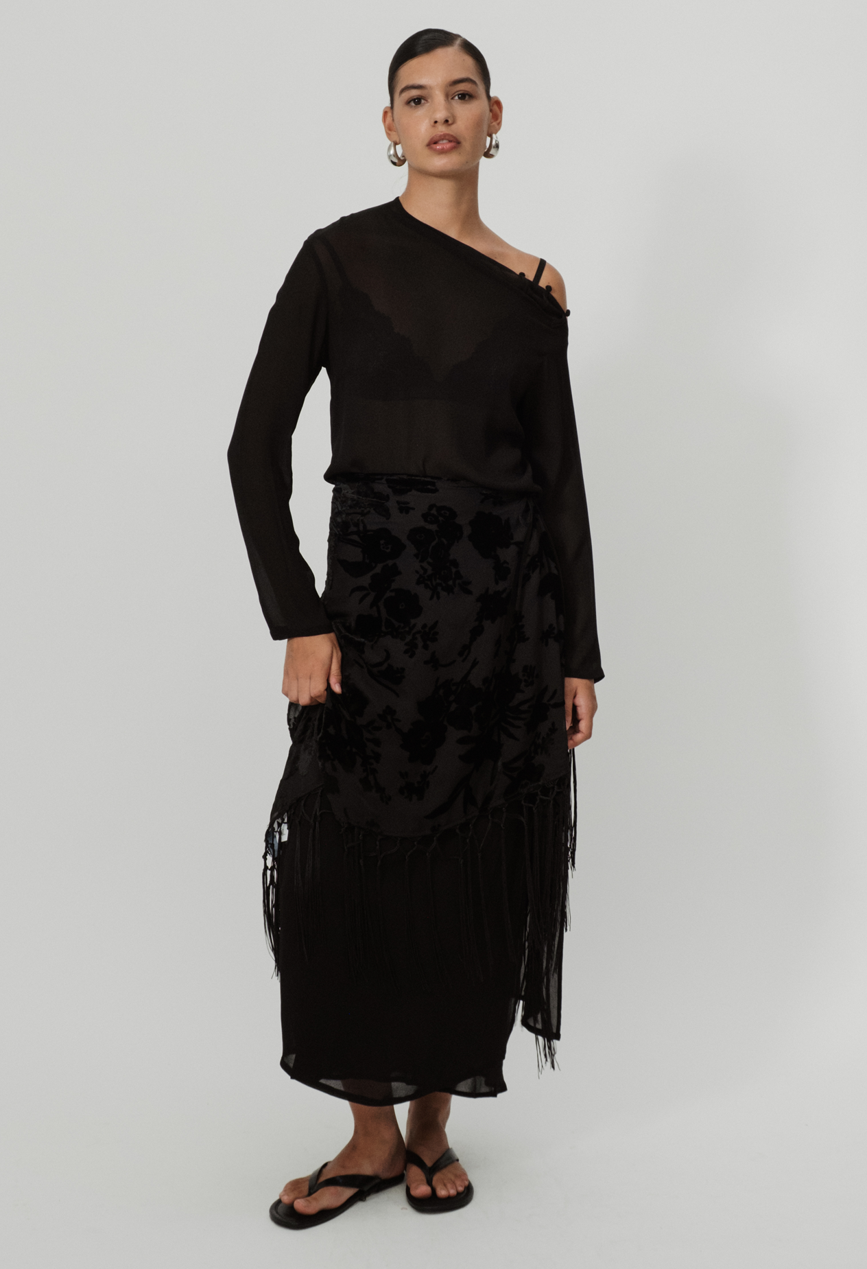 Anouk 3-Piece Scarf Set – Tunic, Slip Skirt & Devoré Scarf | Tohen